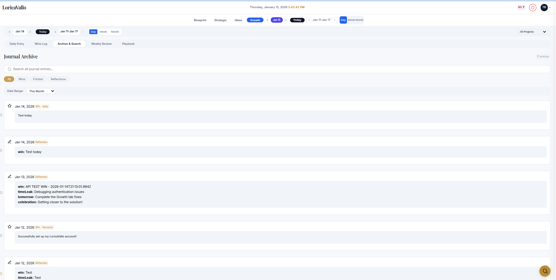 Growth Archive - Search past entries