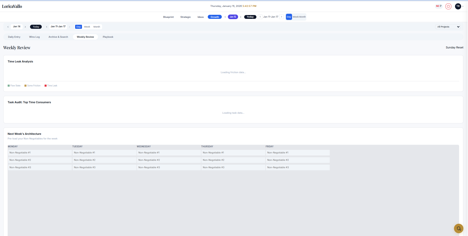 Growth Weekly Review - Plan and analyze your week